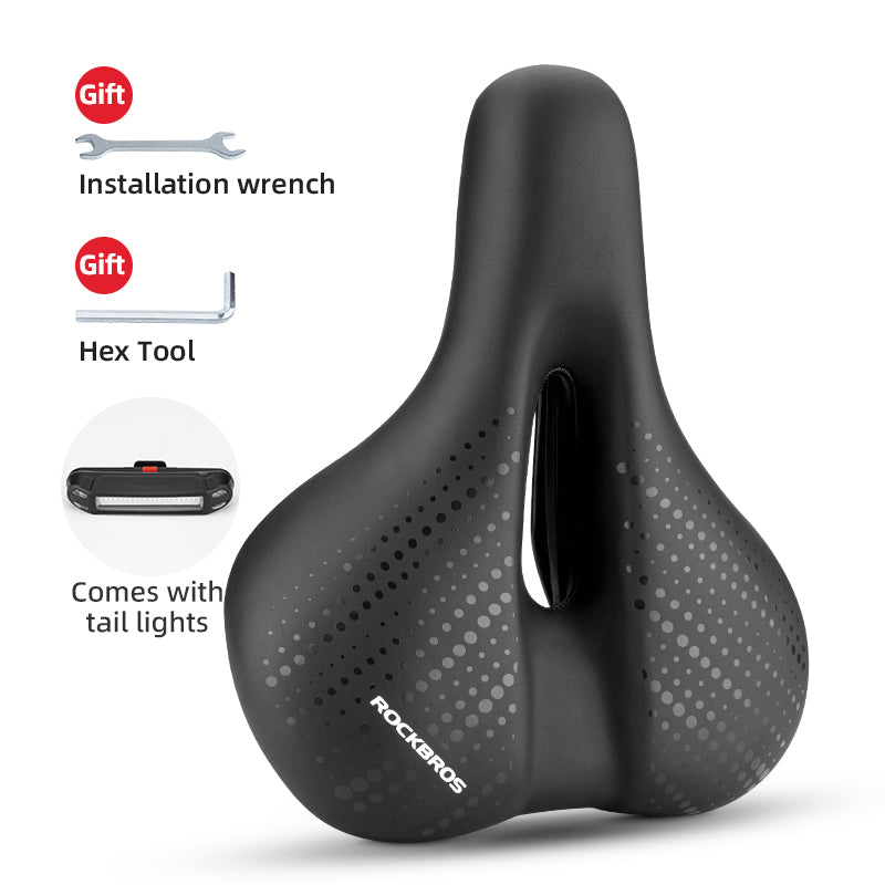 ROCKBROS Cycling Bicycle Bike Saddle Seat Sponge Shockproof Hollow Breathable Soft Cushion