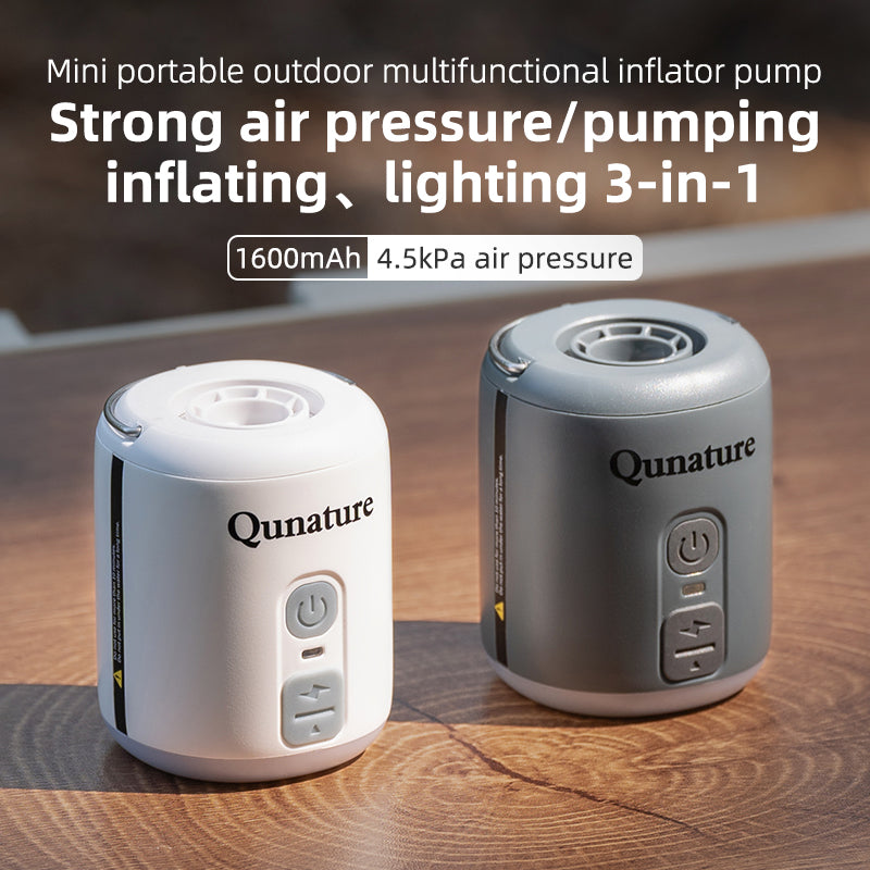 Qunature Mini Portable Outdoor Inflator Pump Portable Air Pump With Light Type-C