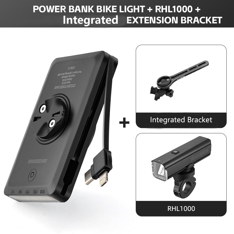 ROCKBROS Bicycle Headlight Built-in Power Bank Cycling Bike Front Light 5000/10000mAh