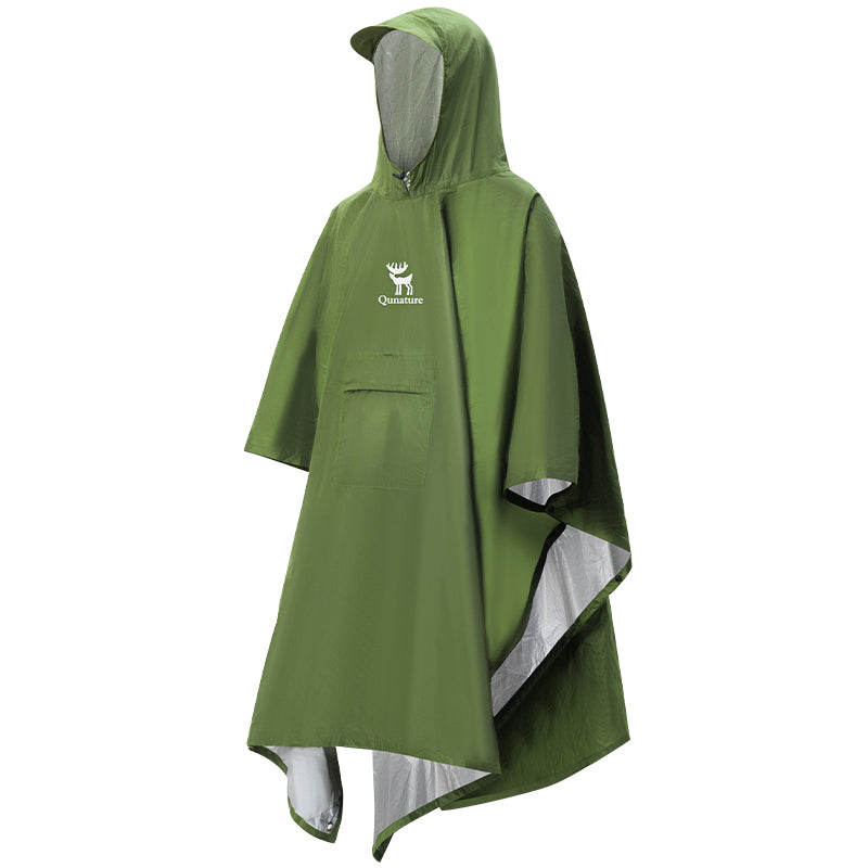 Qunature Camping Hiking 3in1 Raincoat Mat Canopy Raincoat Foldable Waterproof