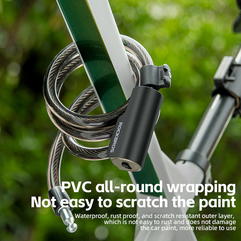 ROCKBROS Bicycle Stell Cable Lock Security Anti-theft Portable Key Lock for MTB Road Bike Motorcycle Lock