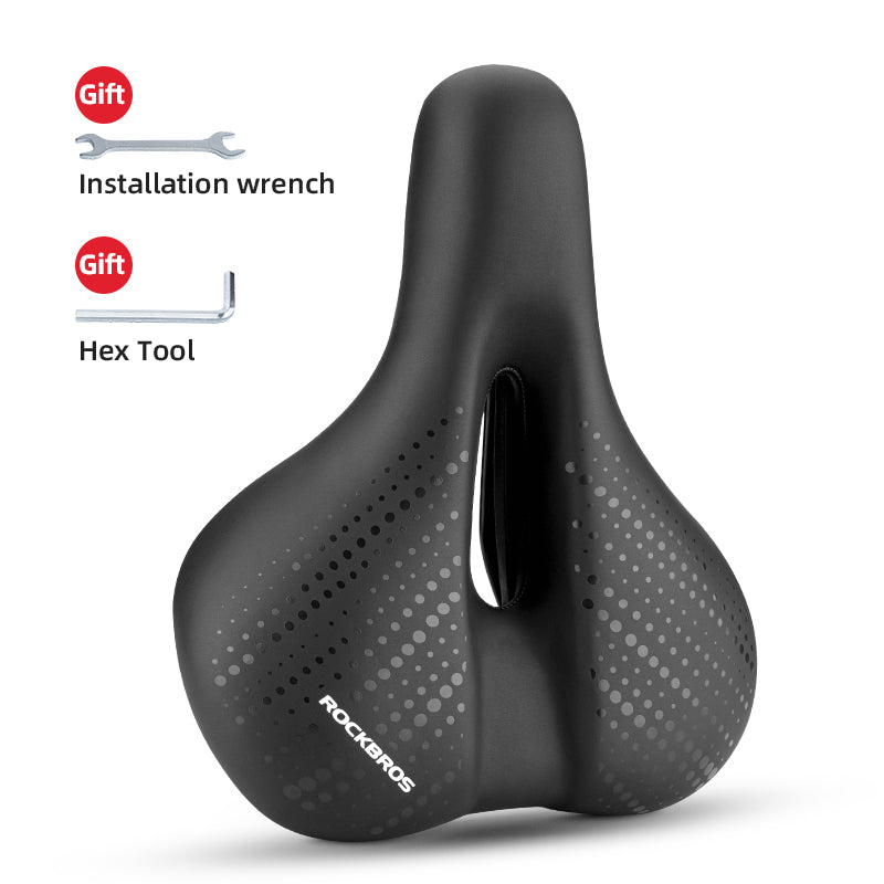 ROCKBROS Cycling Bicycle Bike Saddle Seat Sponge Shockproof Hollow Breathable Soft Cushion