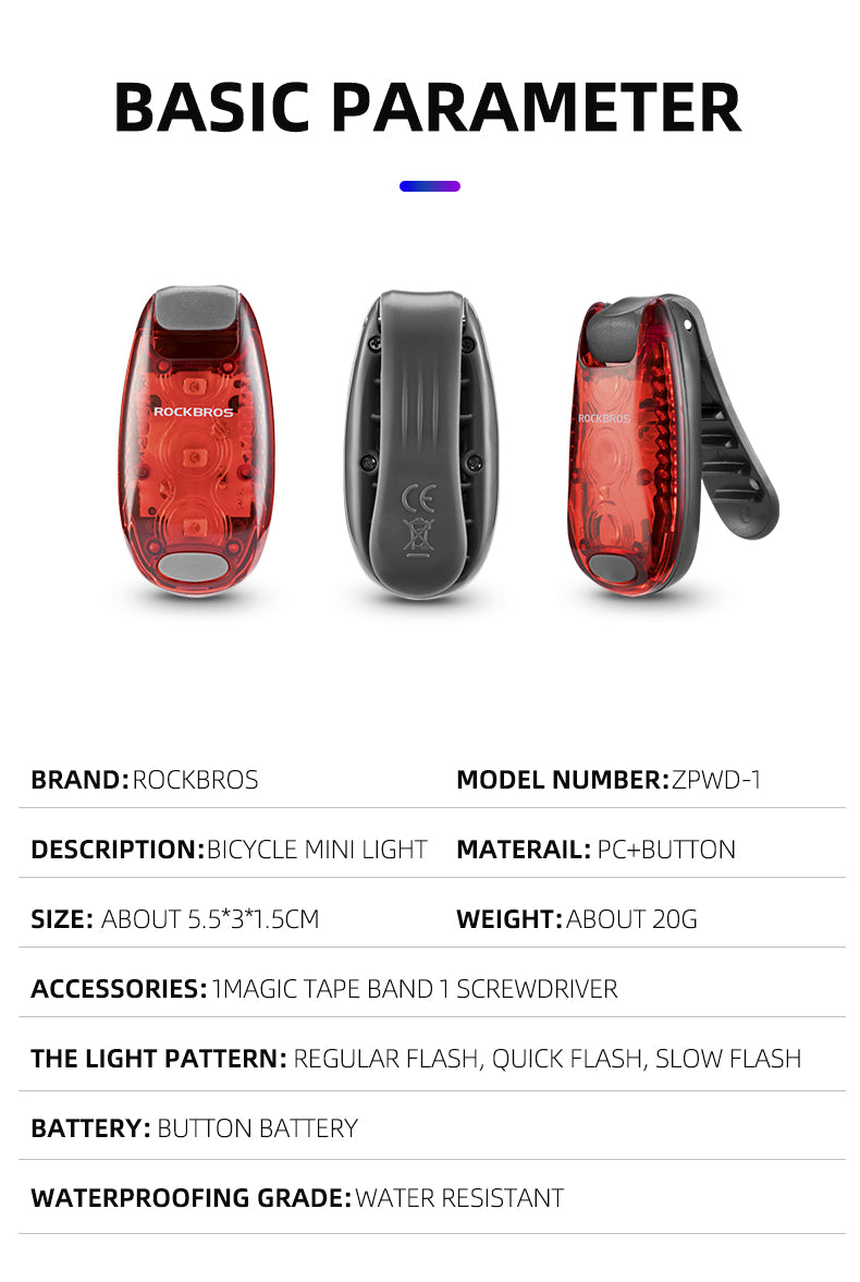 ROCKBROS Mini Red Tail Light ZPWD-1