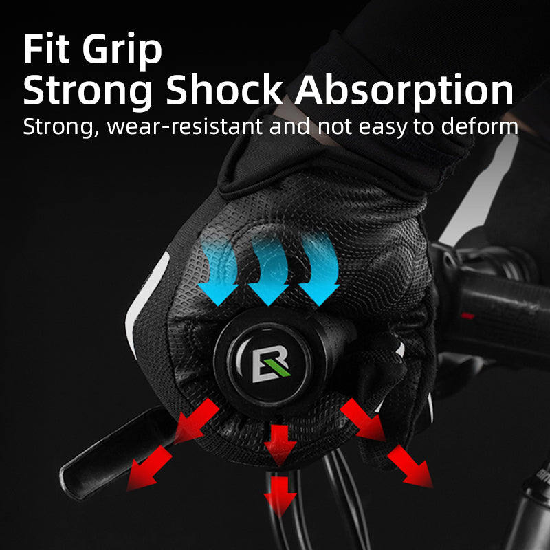 ROCKBROS Bike Cycling Gloves Shockproof Breathable Touch Screen Reflective Full Finger Gloves