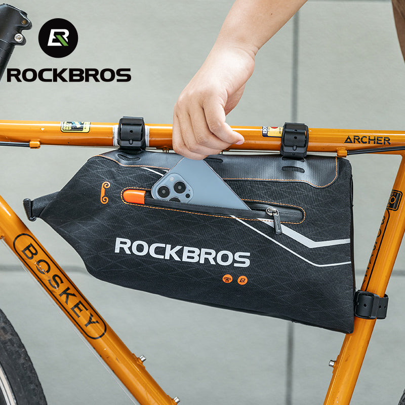 ROCKBROS Bicycle Frame Bag 3.5L Cycling Pack Seat Top Tube Bike Wedge Panniers