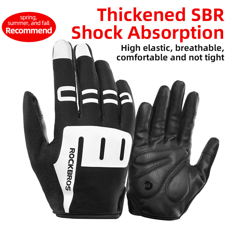 ROCKBROS Bike Cycling Gloves Shockproof Breathable Touch Screen Reflective Full Finger Gloves