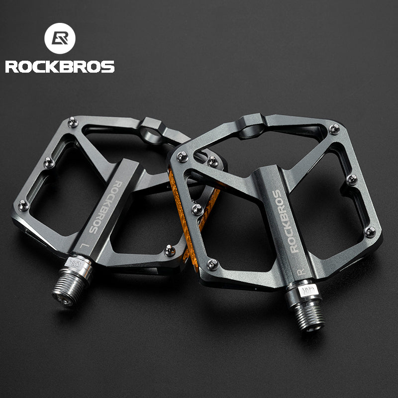 ROCKBROS Aluminium Alloy Non-Slip Reflective Bicycle Pedals For MTB Mountain Road Bike