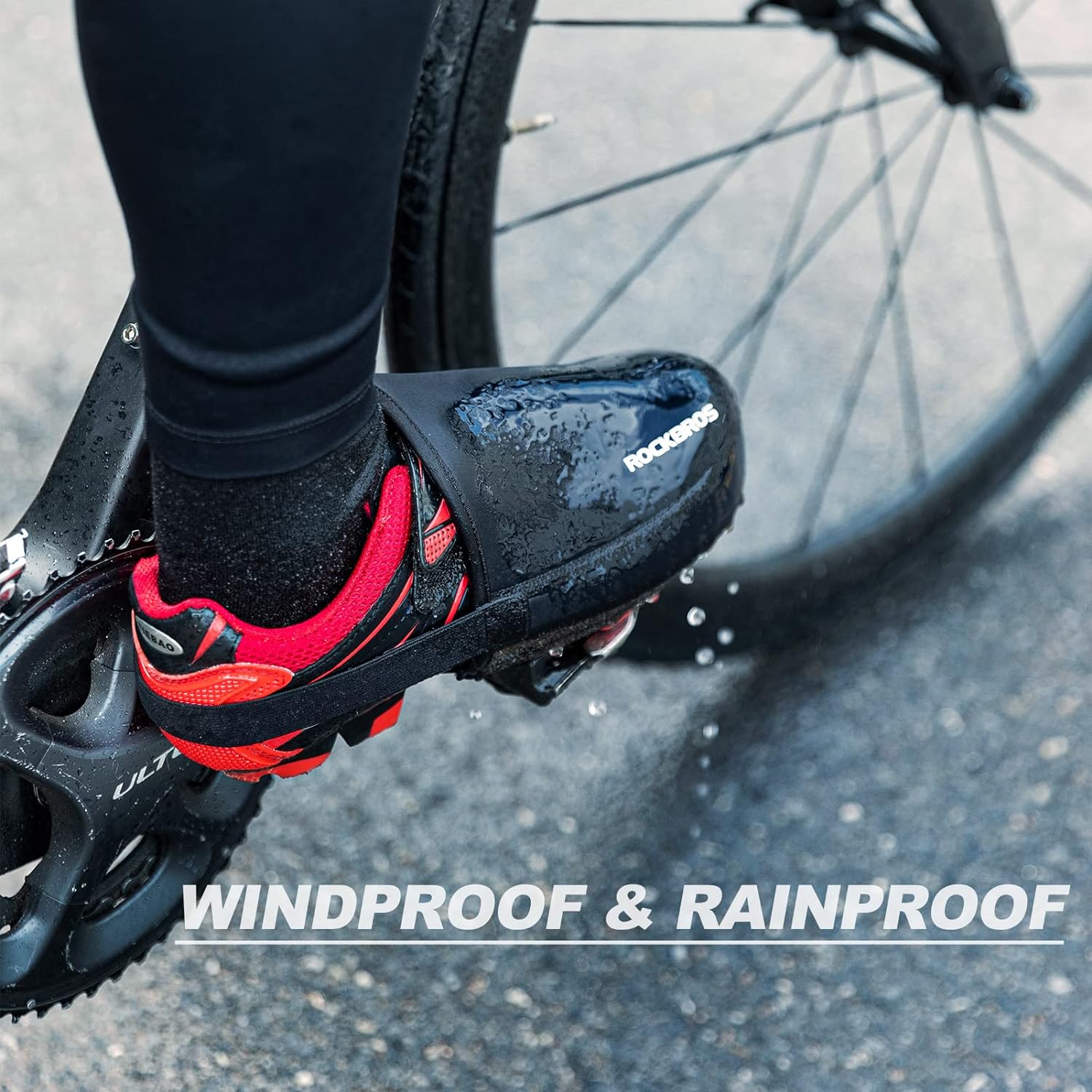 ROCKBROS Cycling Thermal Shoe Covers Windproof Waterproof Wear-Resistant Half Palm Shoe Cover
