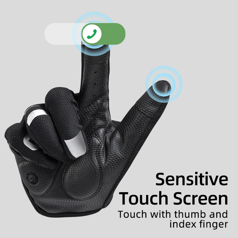 ROCKBROS Bike Cycling Gloves Shockproof Breathable Touch Screen Reflective Full Finger Gloves