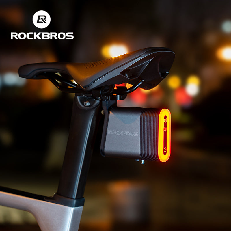 ROCKBROS Smart Bluetooth Bike Lock Light Brake Sensing Saddle Taillight USB-C IPX6 Waterproof
