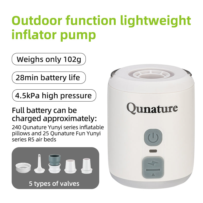 Qunature Mini Portable Outdoor Inflator Pump Portable Air Pump With Light Type-C