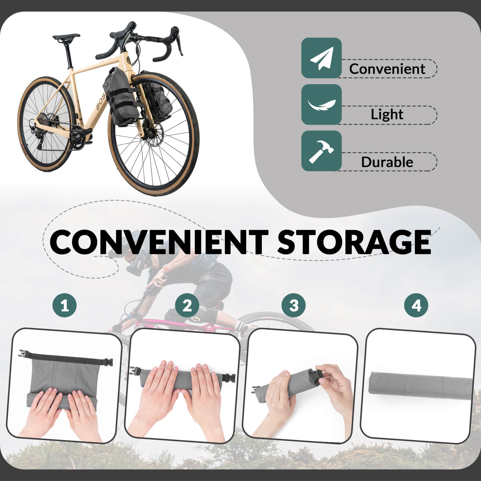 rockbros lightweight front fork rack and cargo bag set for mountain and road bikes.
#options_Cargo Bag