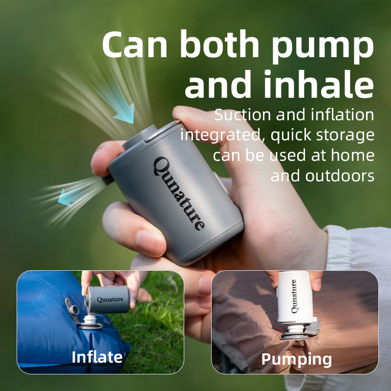 Qunature Mini Portable Outdoor Inflator Pump Portable Air Pump With Light Type-C
