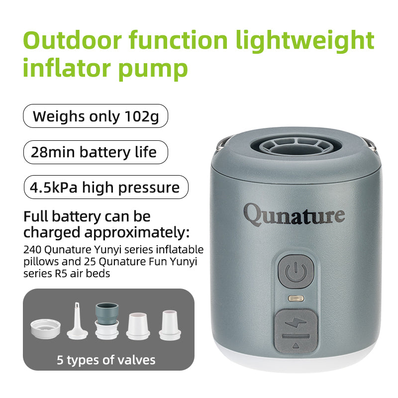 Qunature Mini Portable Outdoor Inflator Pump Portable Air Pump With Light Type-C