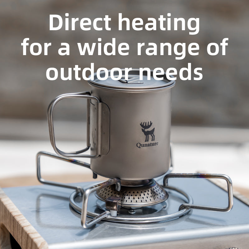 Qunature Pure Titanium Water Drink Cup 375ML Outdoor Camping Picnic Ultralight