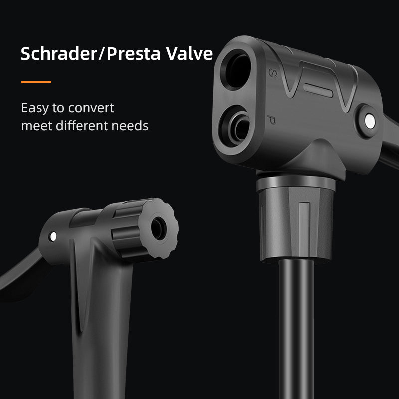 ROCKBROS Bicycle Floor Pump with Gauge 160 PSI High Pressure Tyre Inflator Schrader/Presta Valve For Bike Motorcycle Basketball