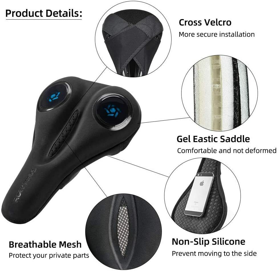 ROCKBROS Bicycle Bike Cycling Soft Saddle Seat Cover Silicone Gel Shockproof