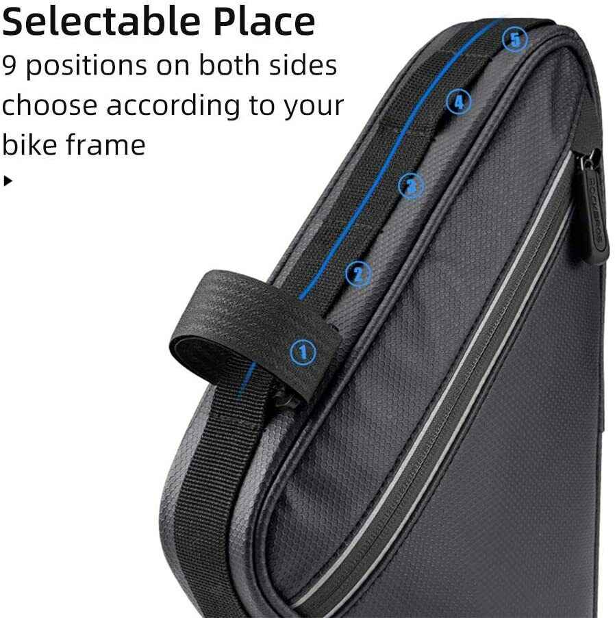 RockBros Triangle Frame Bag: 1.5L Storage with Side Pockets