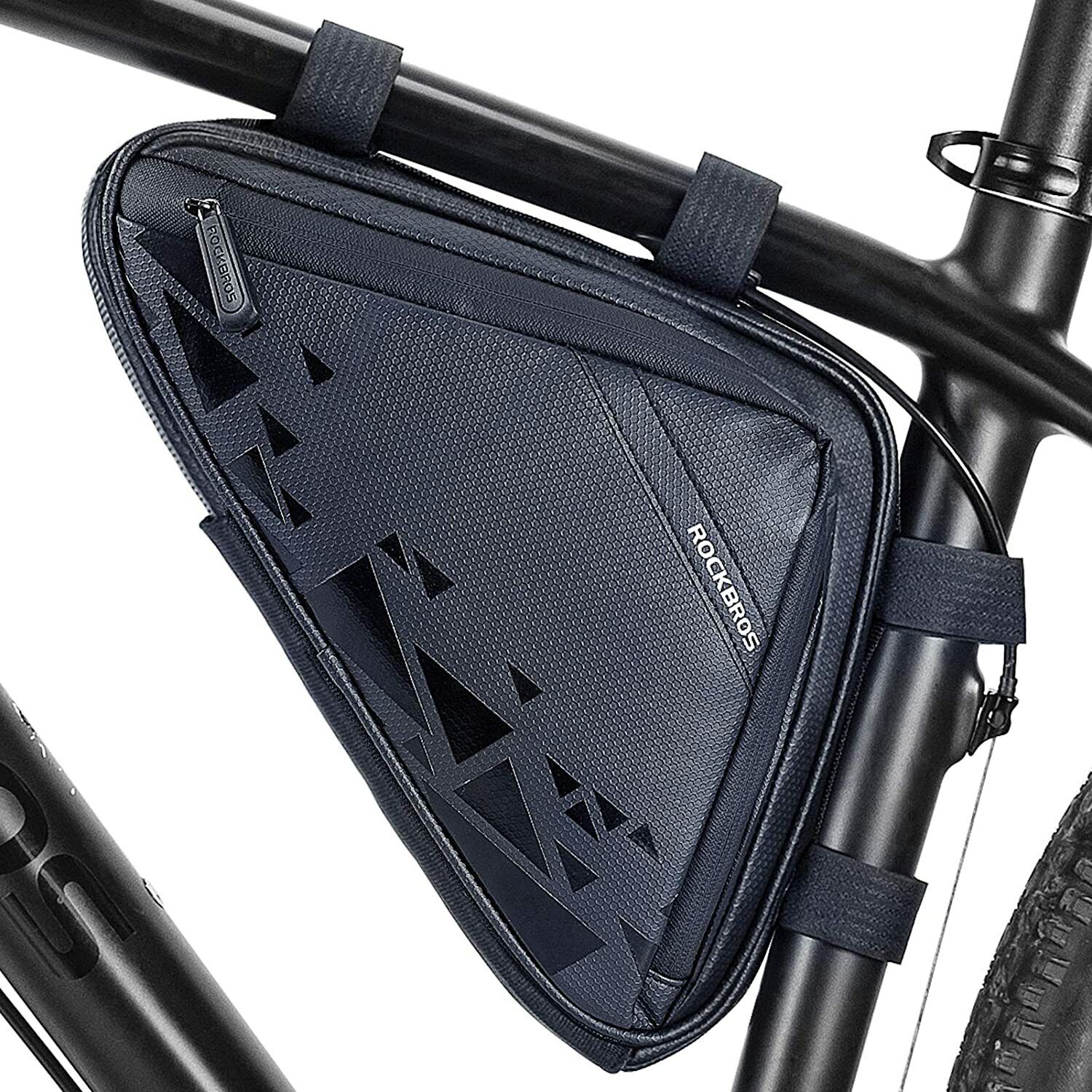 RockBros Triangle Frame Bag: 1.5L Storage with Side Pockets