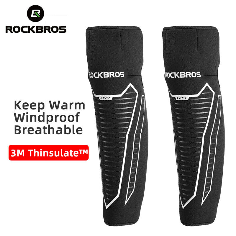 ROCKBROS Warm Knee Pads Winter Leg Covers Fleece Thermal Windproof Reflective