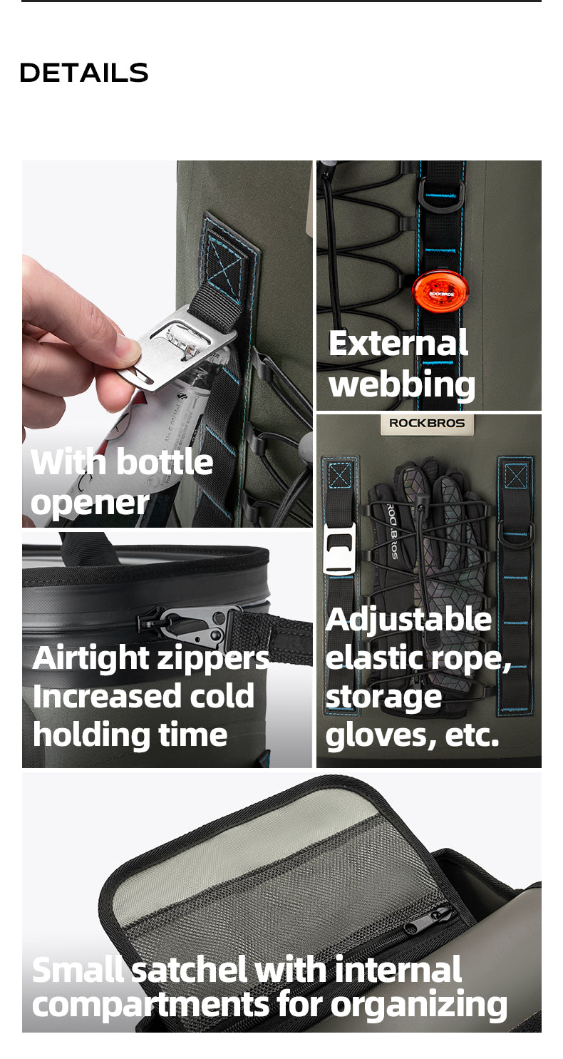 ROCKBROS Outdoor Backpack Cooler Bag Hiking Camping Picnic Insulated Storage Bag