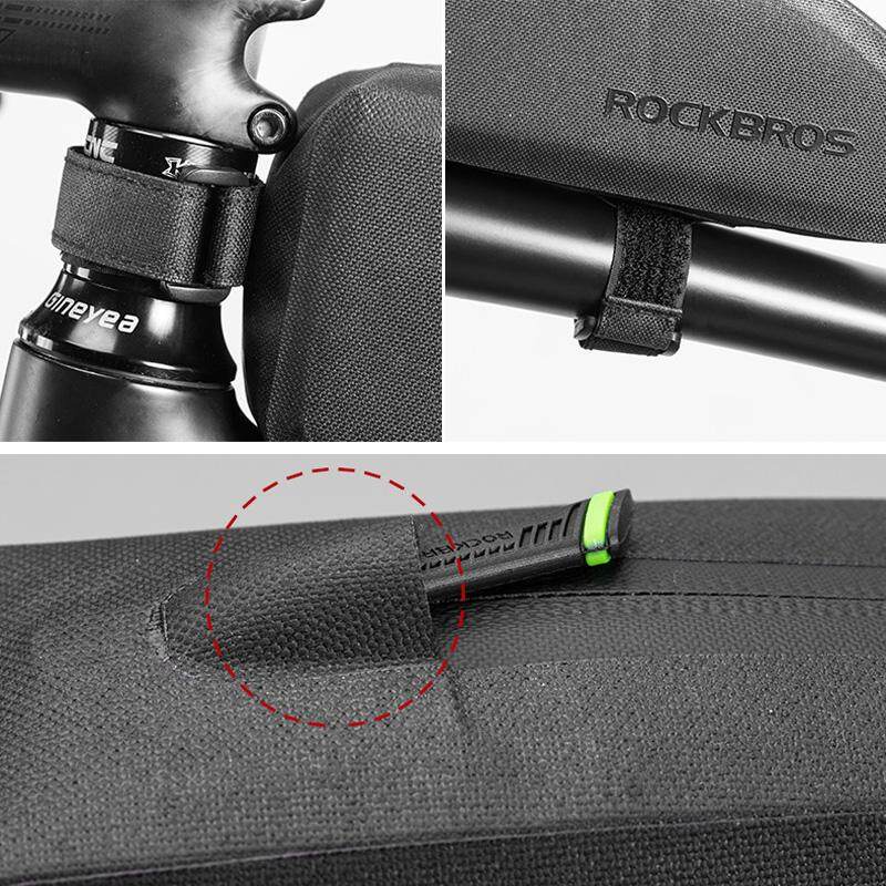 Rockbros-Bike Top Tube Bag Front Frame Bag Waterproof Nylon Black Bicycle Cycling Bag