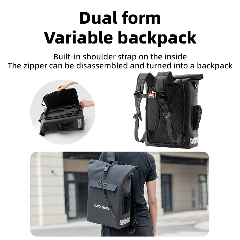 ROCKBROS Waterproof Bicycle Bike Rear Rack Bag Cycling Travel Trunk Bag 18L