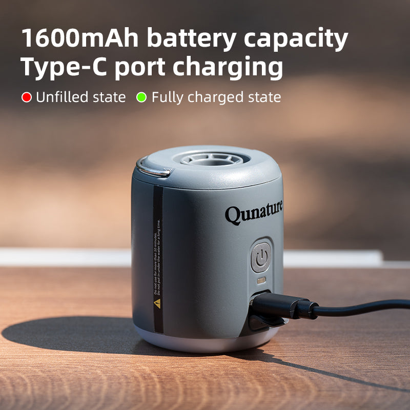 Qunature Mini Portable Outdoor Inflator Pump Portable Air Pump With Light Type-C