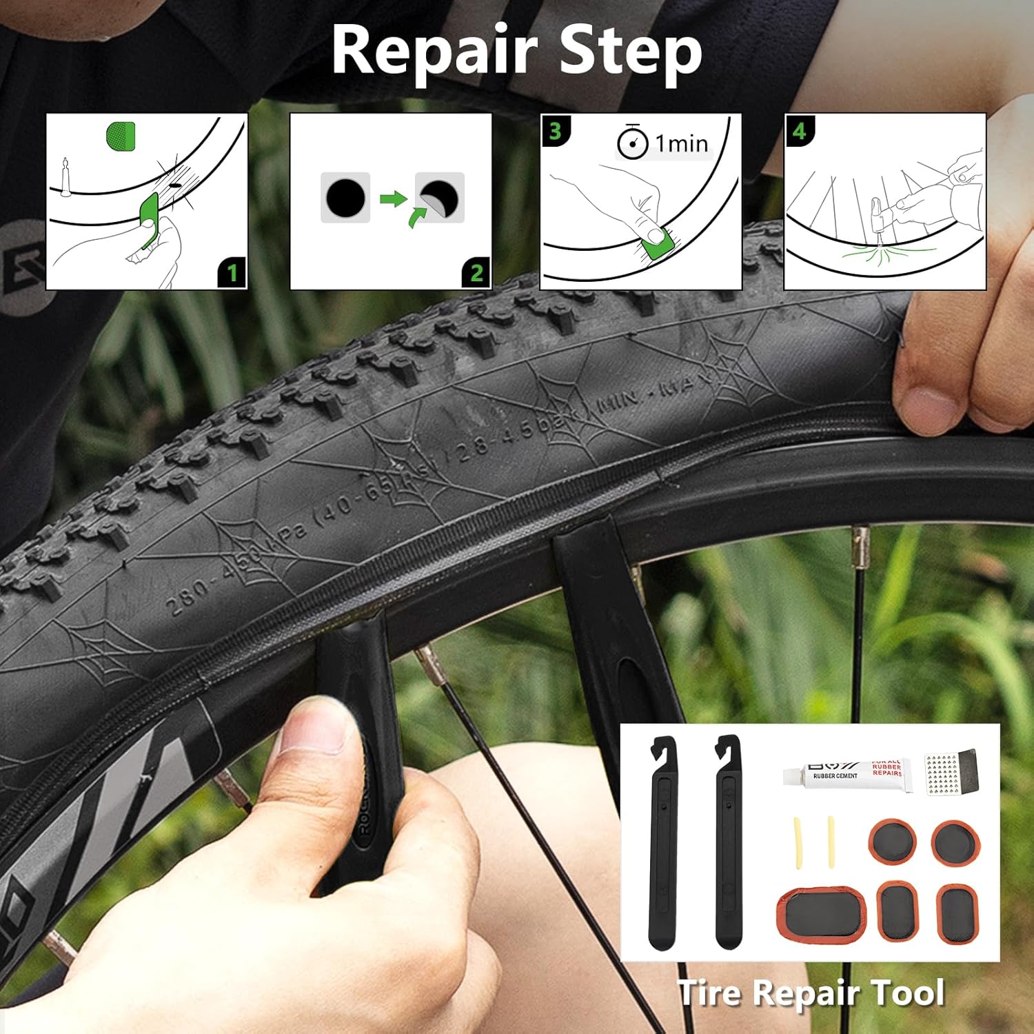 ROCKBROS Bicycle Bike Tire Repair Multi-Tool Kit With Frame Bag