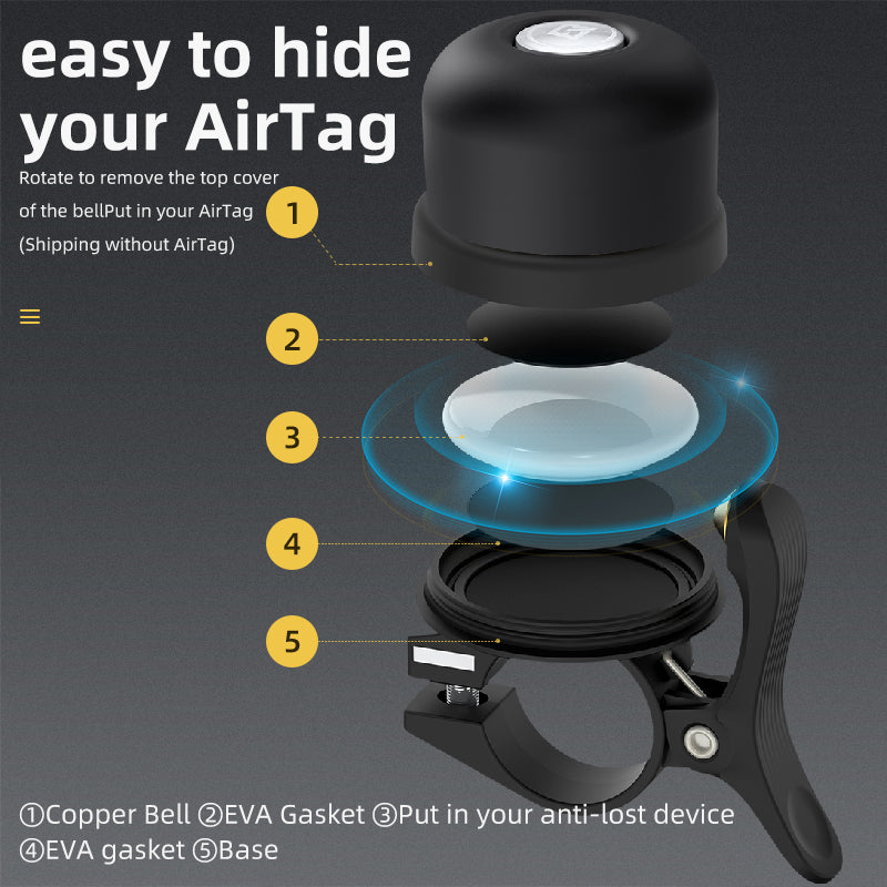 ROCKBROS Bike Bell Ring Horn Classic Bicycle Bell Anti-Theft for Adults Suitable for 0.87‘’/22.2mm Diameter Handlebar