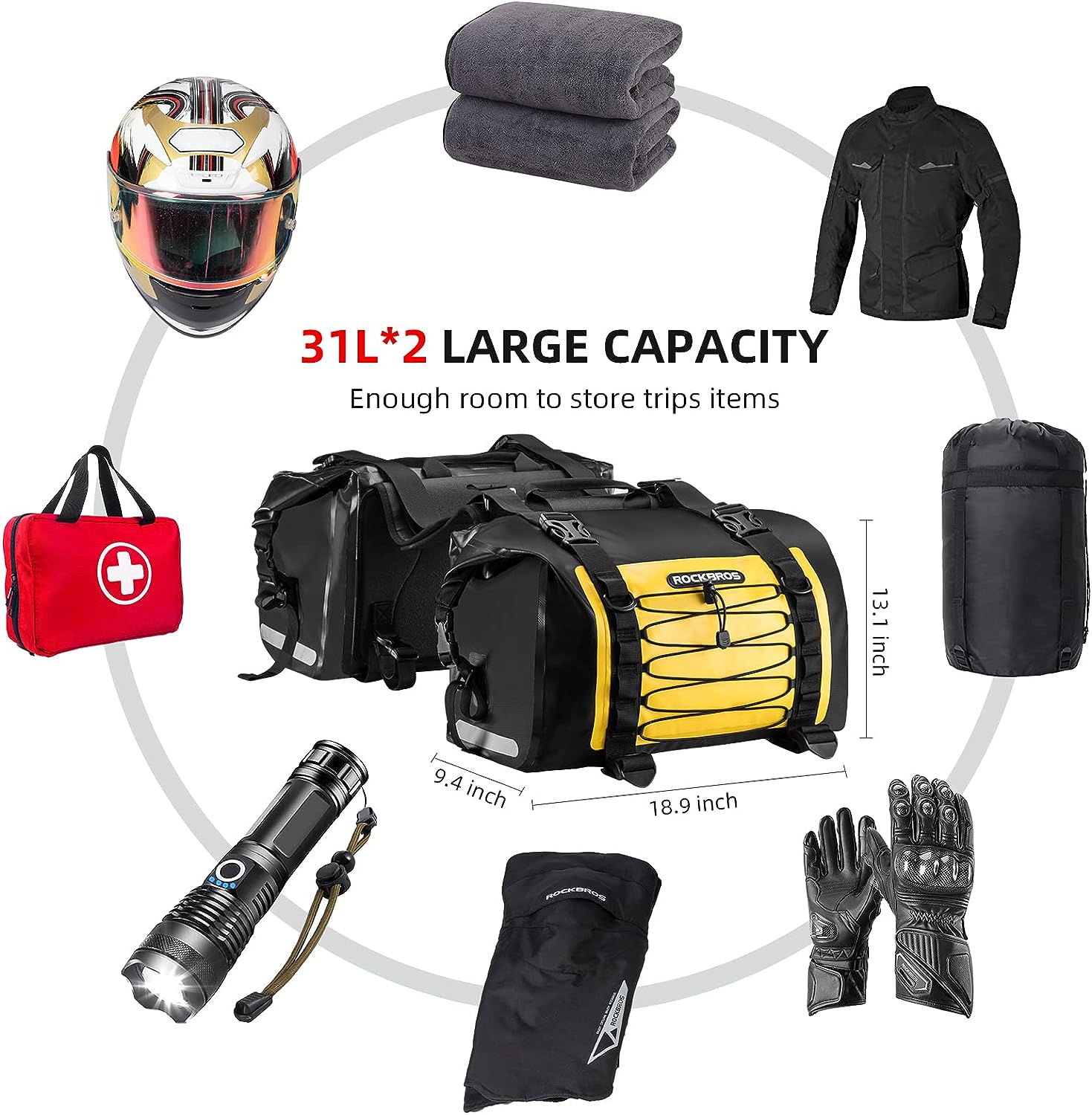 ROCKBROS Motorcycle Pannier Bags in Various Colours