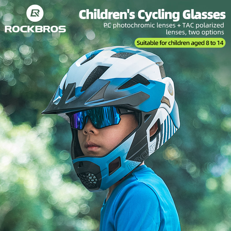 ROCKBROS Kids Cycling Sunglasses Polarized Photochromic Bike Sports Sunglasses