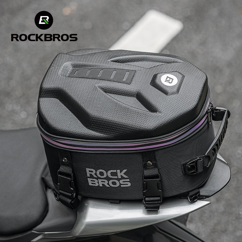 ROCKBROS Motorcycle Motorbike Saddle Seat Tail Bag Backpack Hard Shell 12.5L