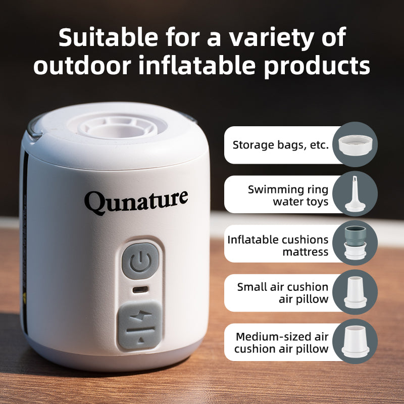 Qunature Mini Portable Outdoor Inflator Pump Portable Air Pump With Light Type-C