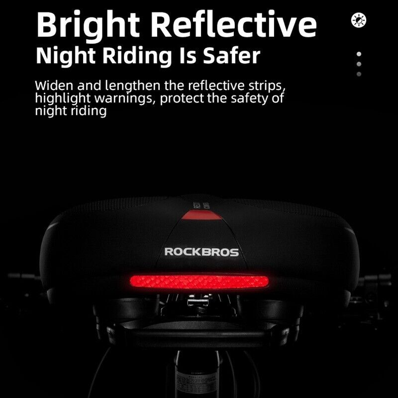 ROCKBROS Bike Bicycle Saddle Seat With Handle Comfort Shockproof Memory Foam Reflective Cycling Cushion