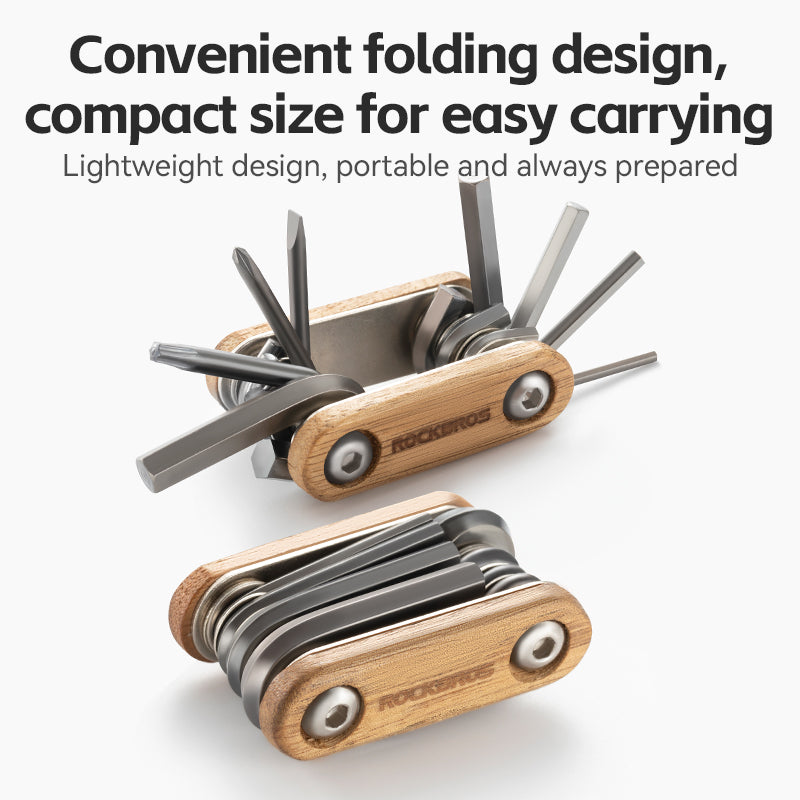 ROCKBROS 8-in-1 Multifunctional Portable Wooden Tool