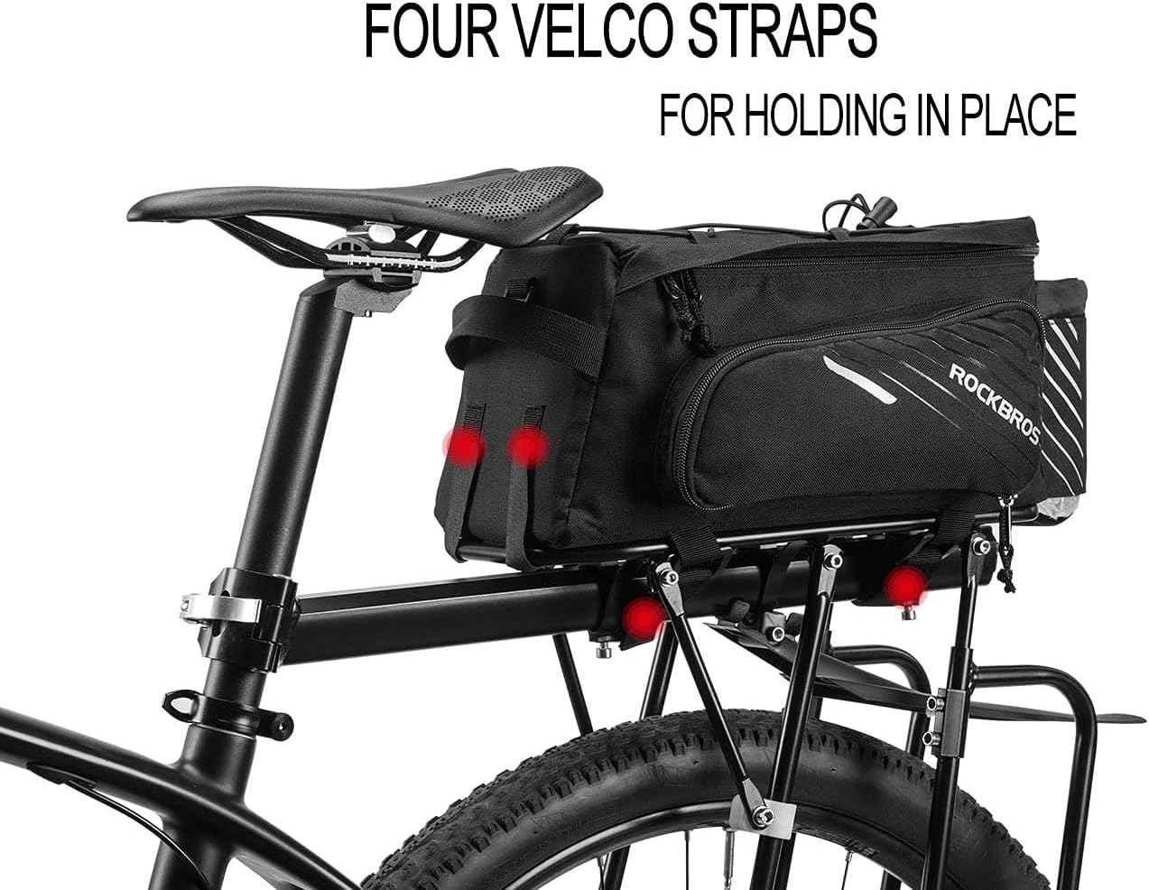 ROCKBROS Pro Bicycle Rear Rack Bag with Extra Pockets