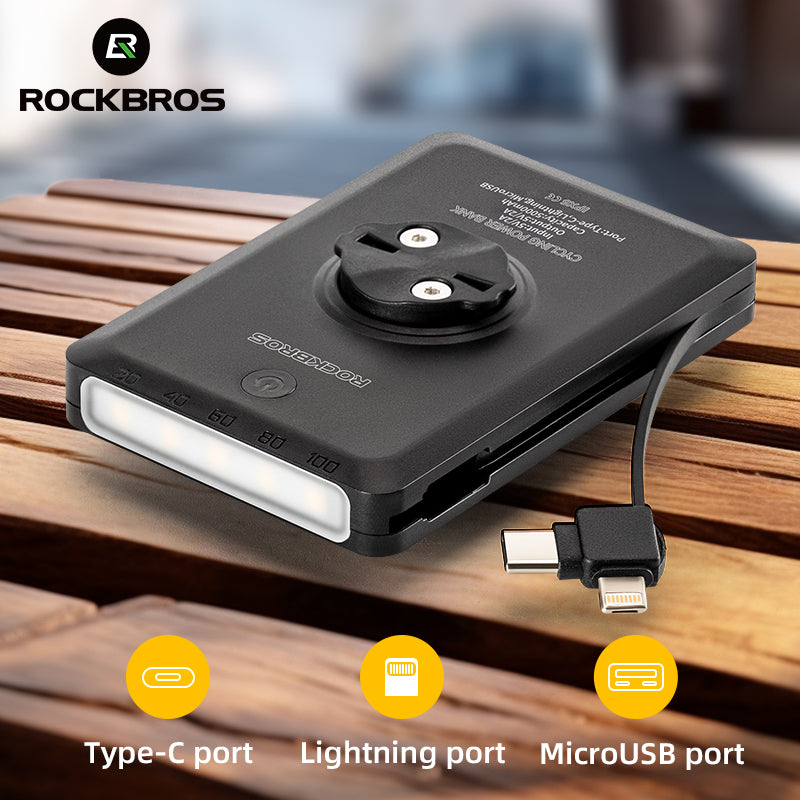 ROCKBROS Bicycle Headlight Built-in Power Bank Cycling Bike Front Light 5000/10000mAh