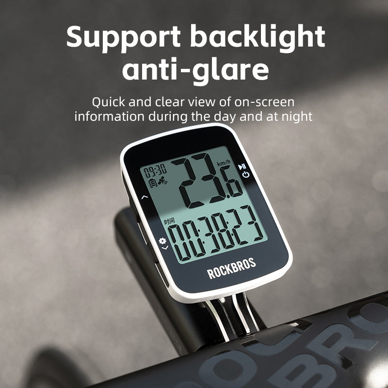 ROCKBROS Bike Cycling GPS Computer Bluetooth Wireless Speedometer IPX7 Waterproof