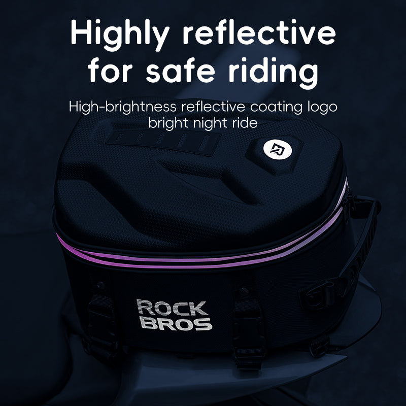 ROCKBROS Motorcycle Motorbike Saddle Seat Tail Bag Backpack Hard Shell 12.5L