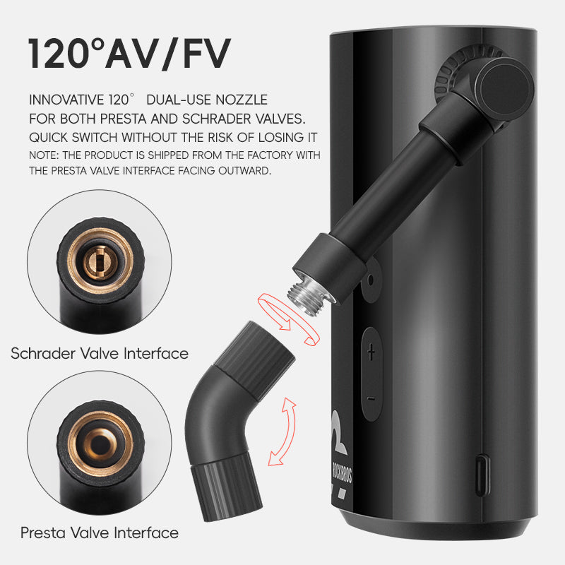 ROCKBROS Electric Bike Tire Pump Portable Motorcycle Bicycle Tyre Air Inflator 150PSI