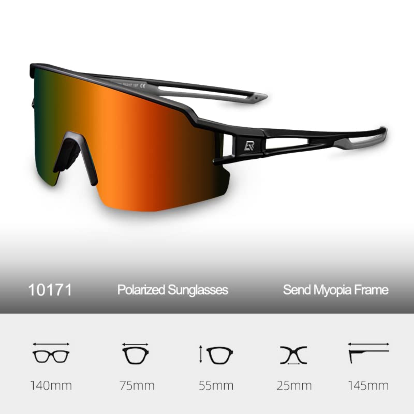 Polarised Sports Sunglasses Ultralight 22g #color_black-yellow