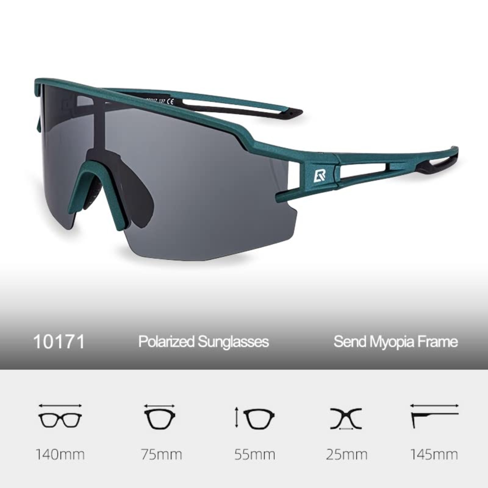 Polarised Sports Sunglasses Ultralight 22g #color_green-grey
