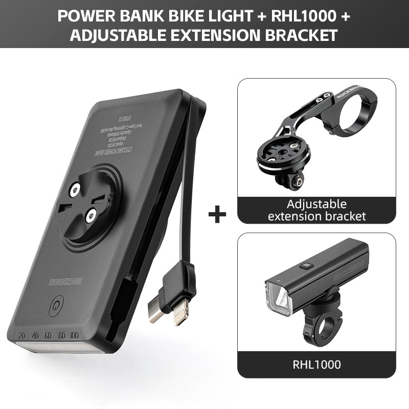 ROCKBROS Bicycle Headlight Built-in Power Bank Cycling Bike Front Light 5000/10000mAh