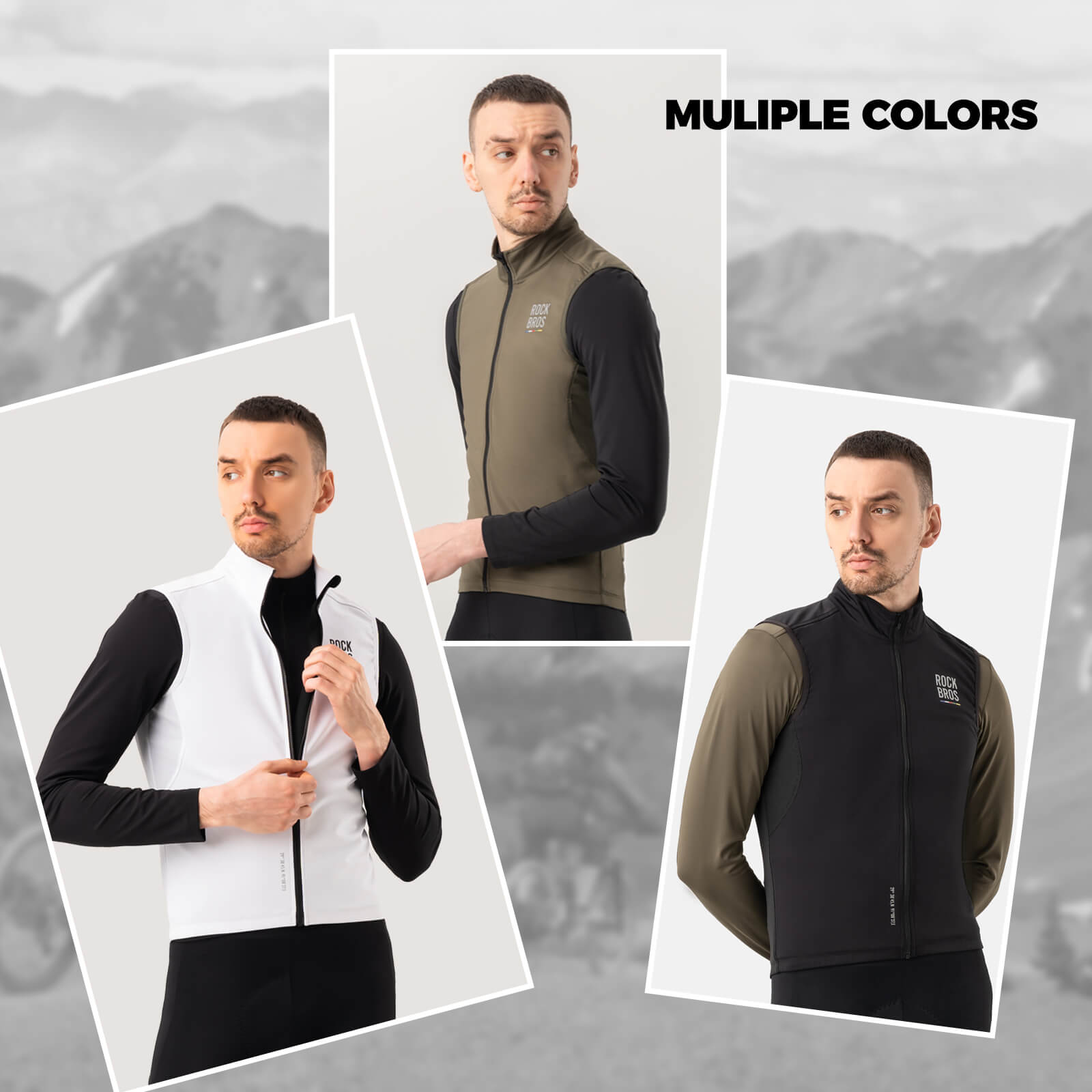 ROCKBROS Men’s Cycling Vest, a windproof and lightweight gilet with UV protection, designed for spring and autumn cycling.