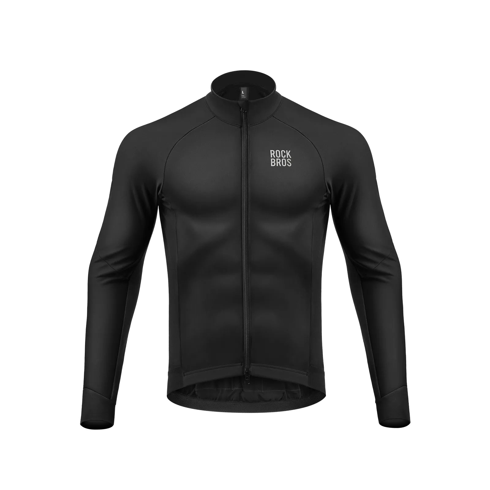 ROCKBROS men's thermal fleece cycling jersey wind-resistant front view