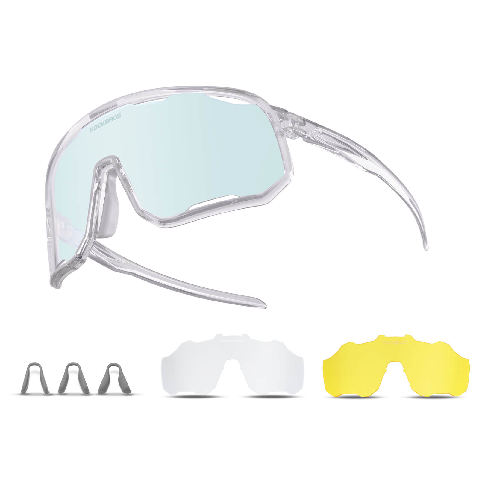 ROCKBROS photochromic sunglasses, UV400 protection, transparent cycling glasses, windproof, TR90 frame, ideal for outdoor sports
#Color_summer-sky-blue