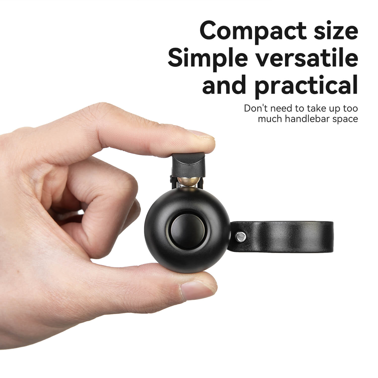 ROCKBROS Road Bike Bell designed for 27-30mm drop bars, featuring a crisp sound, durable construction, and easy installation for enhanced safety during rides.