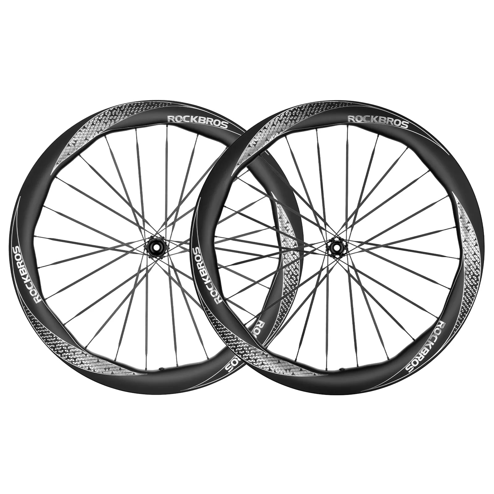 ROCKBROS 700C Full Carbon Wave Road Wheelset with 36T Ratchet Hub and Thru Axle