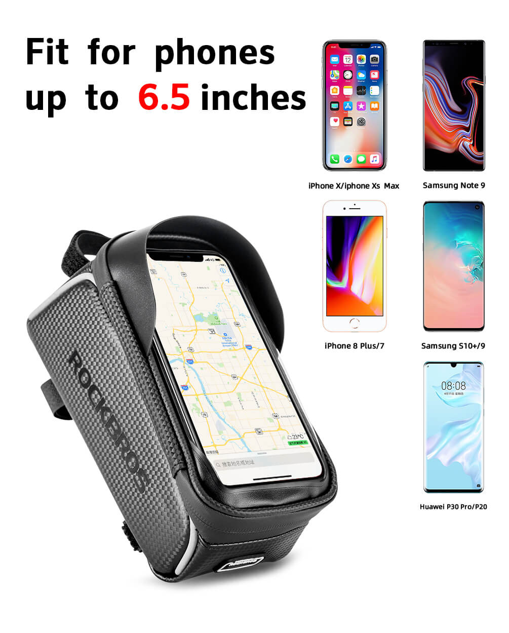 ROCKBROS 1L Bicycle Front Frame Bag with Touchscreen Phone Case